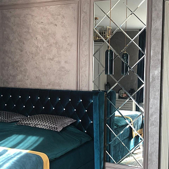 Проект Зеркальное панно в спальне фото проекта